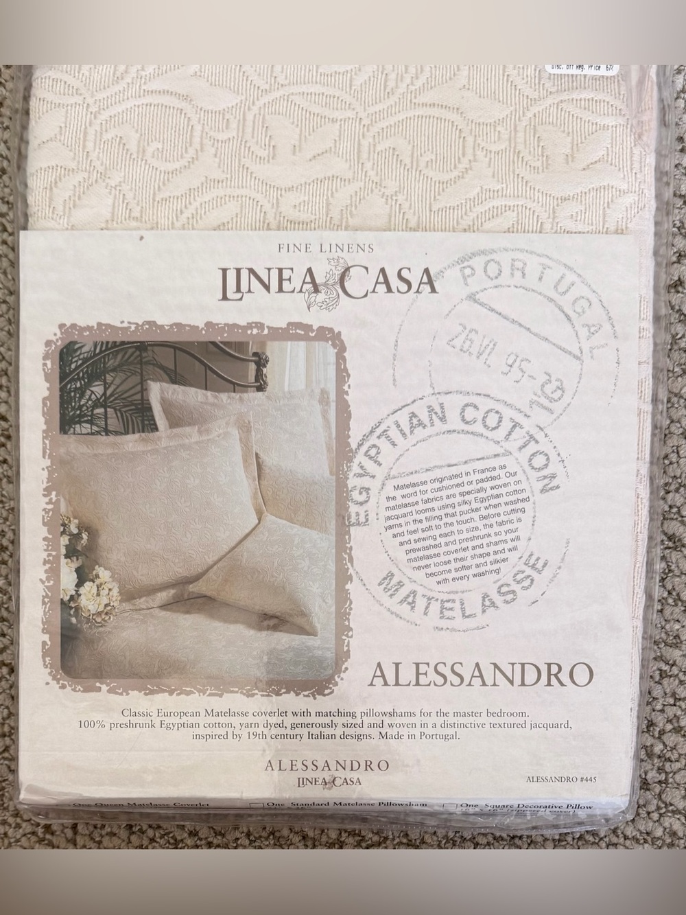 LINEA CASA MATELASSE STANDARD PILLOWSHAM COVER 100% EGYPTIAN COTTON PORTUGAL NEW